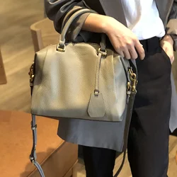 Luxury organizer genuine leather ladies small handbag fashion casual natural real cowhide women's daily shoulder messenger bag