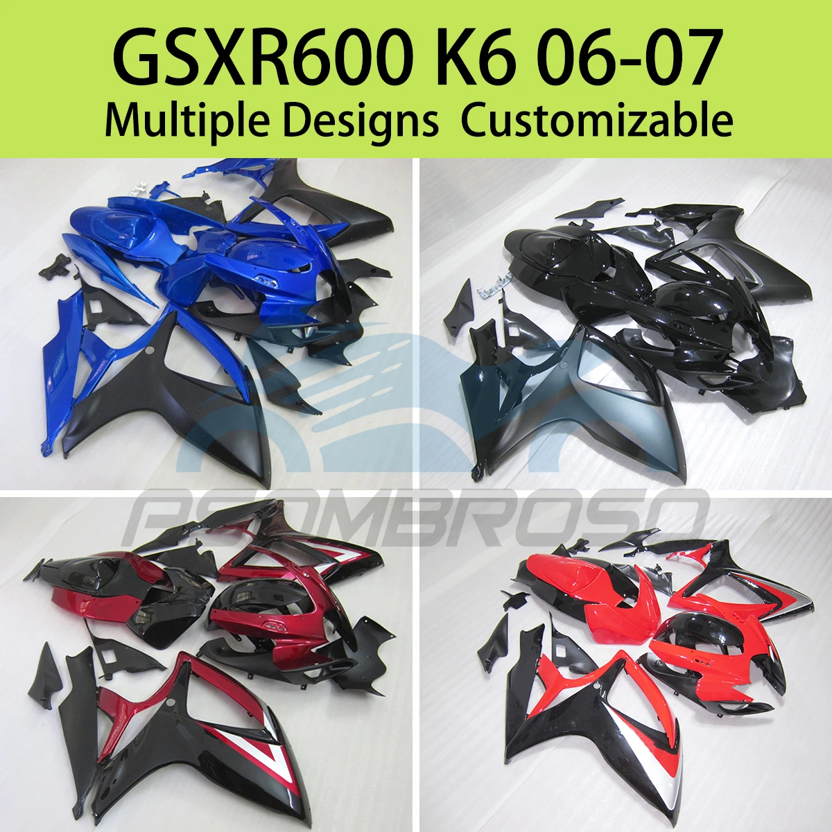 

Комплект обтекателей для SUZUKI GSXR600 GSXR750 K6 2006 2007, запасные части для мотоциклов, обтекатели, кузов GSXR 600 750 06 07