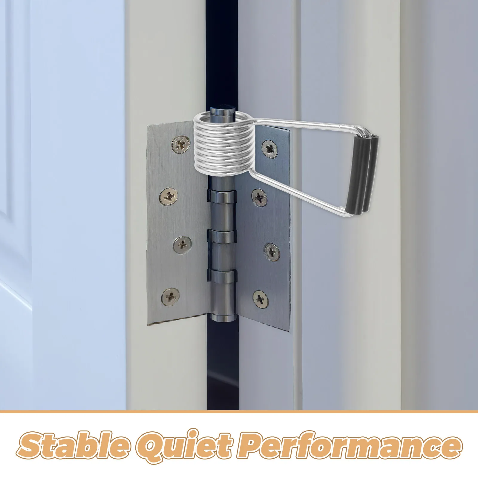 5Pcs Automatic Door Closer Butterfly Spring Self Closing Hinge Rubber Bumpers Cabinet Door Closing Spring Torsion Replacement