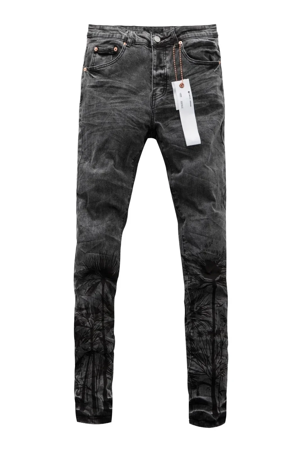 

Top quality Purple ROCA brand Jeans distressed trousers printed pencil Label Tinted Black Repair Low Raise Skinny Denim pants