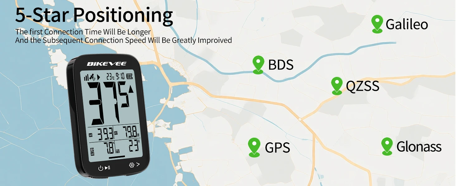 Fahrradcomputer GPS Wireless Radfahren Kilometerzähler Stoppuhr Tracker LCD-Bildschirm mit Hintergrundbeleuchtung Halterung Fahrradzubehör – Detail 3