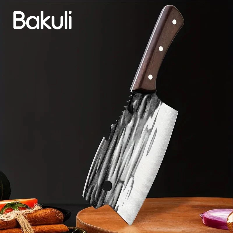 

Chicken wings wooden handle forging stainless steel Chinese kitchen knife, blade knife - home kitchen knife - back machete