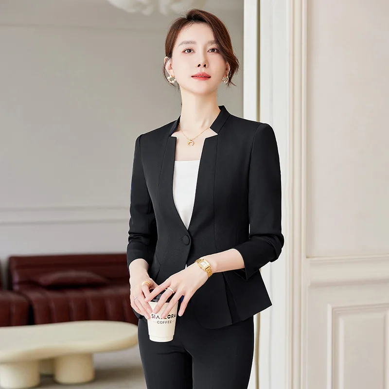 Formal Pantsuits Ladies Office Professional Career Interview Women Business Work Wear Outfits Blazers Trousers Set Plus Size 4XL