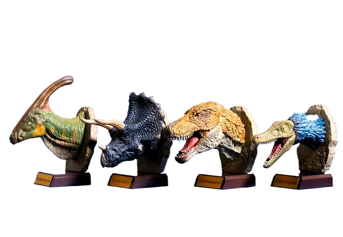 Qualia capsulespeelgoed Echte woeste Dinosaur Head Collection jachttrofee Triceratops Tyrannosaurus realistische ornamentenfiguren