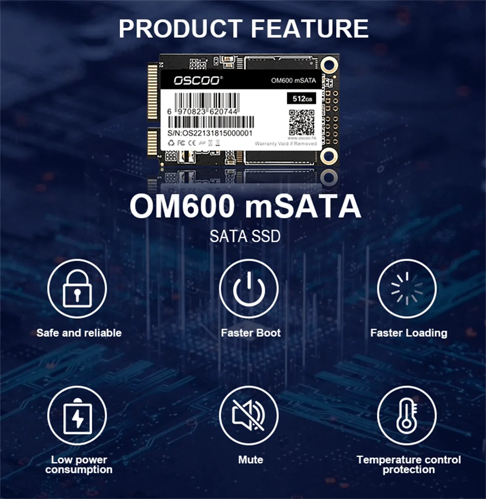 OSCOO mSATA SSD 128GB 256GB 512GB mSATA SSD 1 تيرا بايت للكمبيوتر الداخلي الحالة الصلبة القرص الصلب سطح المكتب خادم الكمبيوتر المحمول