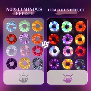 Lot de 40 chouchous lumineux LED pour cheveux, élastiques et brillants, parfaits pour les fêtes. Accessoire de cheveux idéal pour les fêtes. 10 best sales Spectacle LED - №3