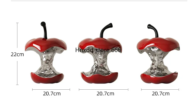 Modern minimalist art abstract resin simulation apple ornament living room coffee table decoration