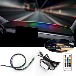 Front Windshield LED Ambient Color Strip Light For Tesla Model 3 Y 2019-2025 136cm Car RGB USB APP Control Remote Symphony Lamp