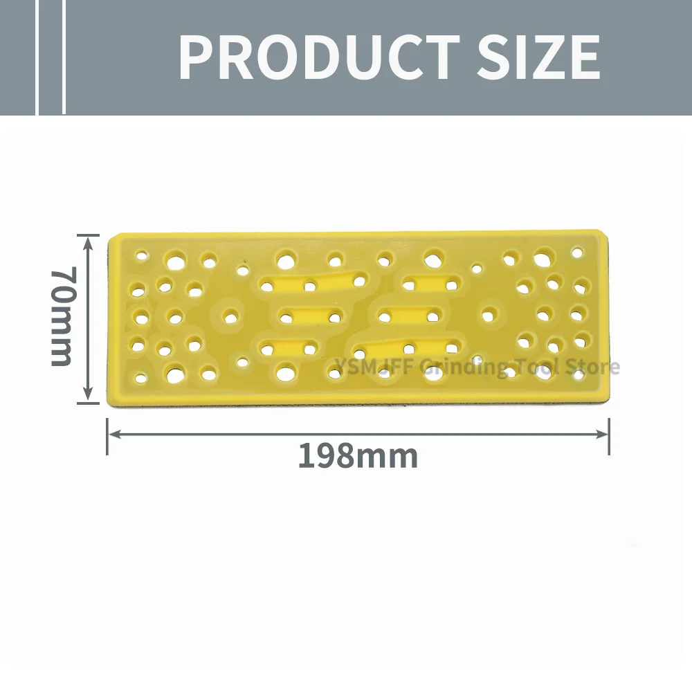 1PC 70×198mm Rectangular Backing Pad,Flocking Sanding Backing Pad for Mirka Flex Sanders,Self-Adhesive Porous Dust Suction Tray