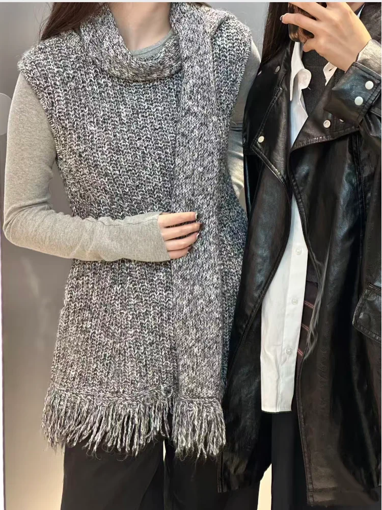 

Шарф в стиле ретро, вязаный топ, женский модный ленивый сле, осеннее новое поступление, полиэфирное волокно, теплая длина, повседневная одежда