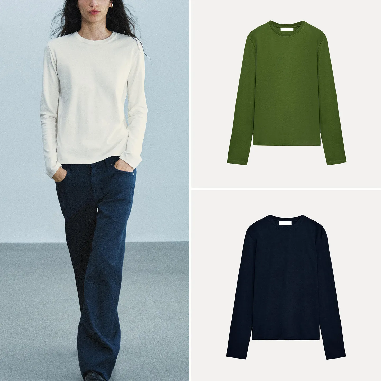ZADATA Women's Long Sleeve T-Shirt round Neck Straight Cut Multi-Color Personality 2026 Autumn New Arrival Ladies Fashion