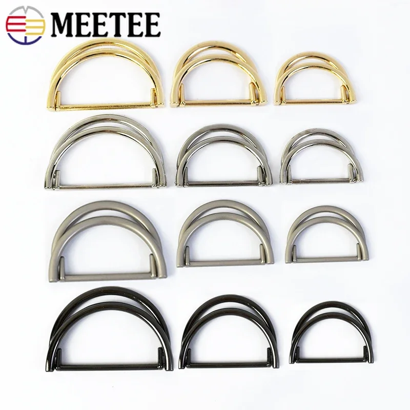 5/10Pcs 25/30/40mm Double D Ring Metal Buckles Coat Belt Buckle Decorative Button Webbing Adjuster Hooks Clasp DIY Accessories