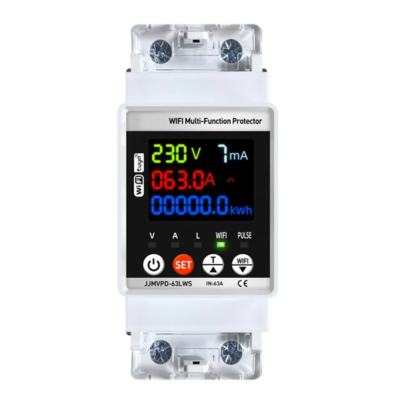 B03B-Tuya Wifi Smart Energy Meter Multifunction Automatic Reclosing Protector Circuit Breaker Voltage Current Leak Protection