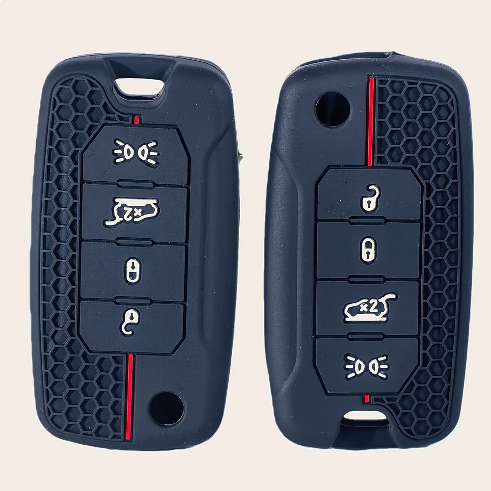 Silicone Car Remote Key Fob Cover for Jeep Cherokee Compass Renegade Grand Commander Dodge