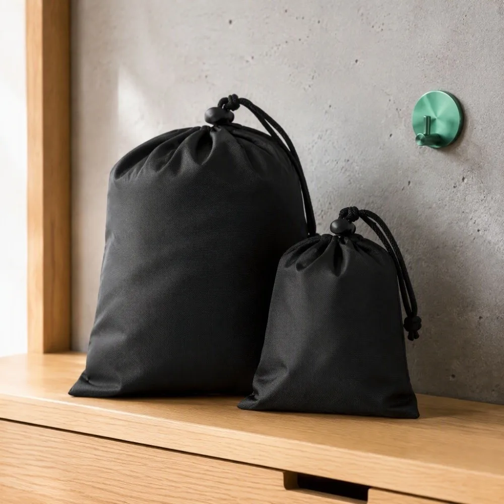 10 Pcs Lightweight 210D Oxford Cloth Drawstring Storage Bag Waterproof Foldable Drawstring Pouch Cinch Sack Gym