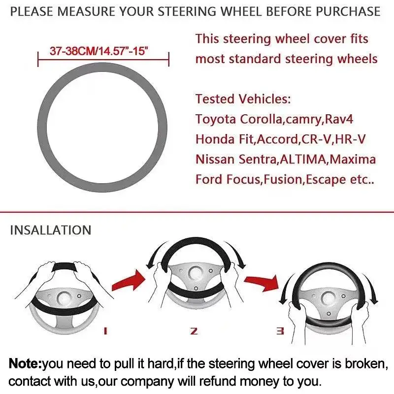 

Cat Steering Wheel Cover For Suzuki Ignis Jimny SX4 S-Cross Swift Grand-Vitara Aito Baleno Celerio Ciaz Equator Ertiga Samura