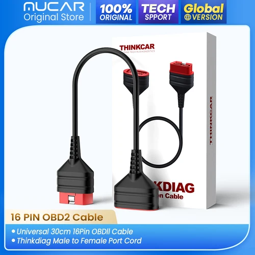 Cable de extensión THINKCAR Universal 16 pines diagnóstico de coche extendido todo el automóvil Cable de extensión OBD2 macho a hembra