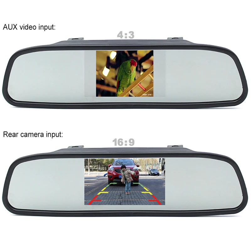 GreenYi – rétroviseur de voiture de 5 pouces, avec moniteur, pour caméra de recul de véhicule d'angle 170, écran de système de stationnement HD TFT LCD