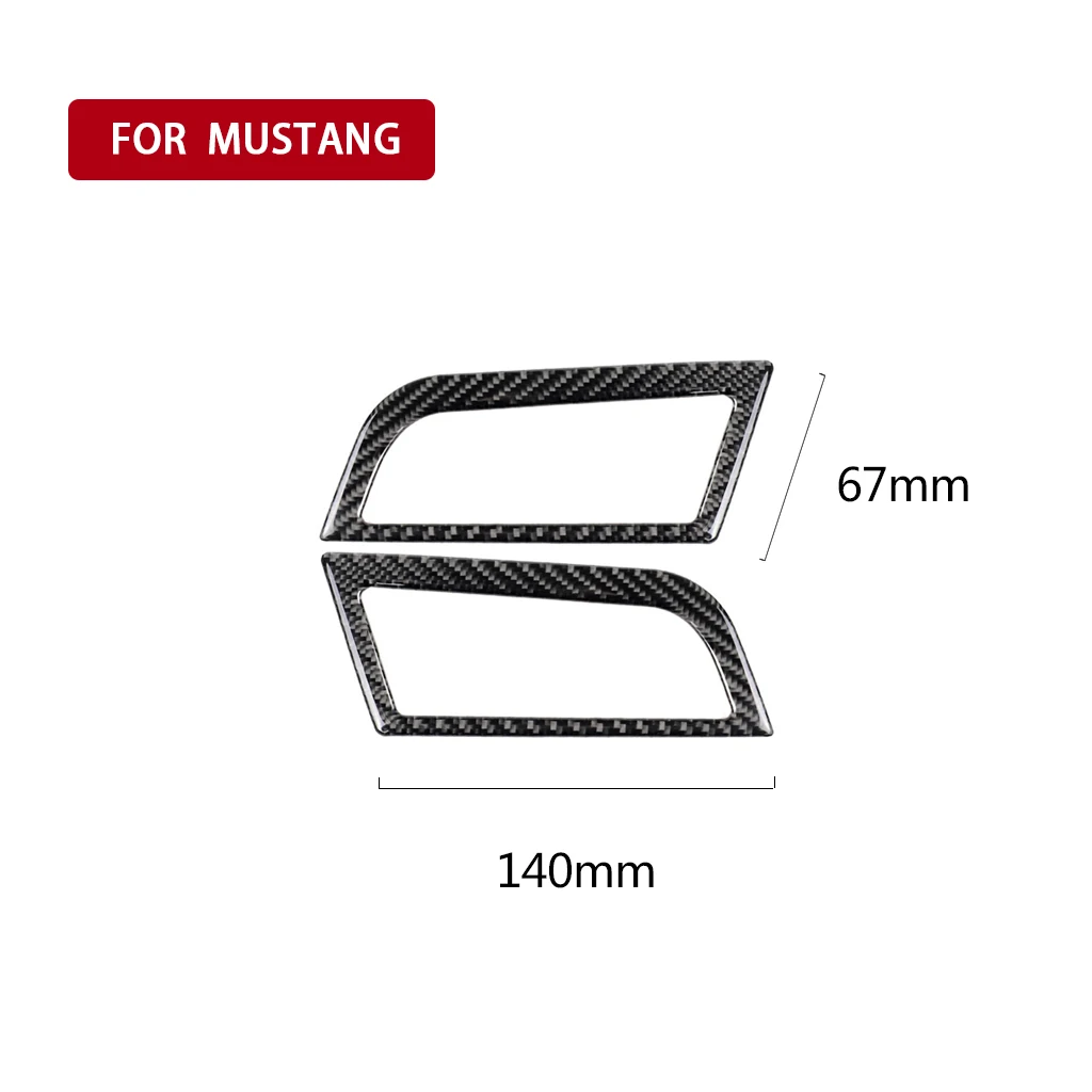 For Ford Mustang 2015-2020 Car Left Right Dashboard AC Air Vent Outlet Trim Real Soft Carbon Fiber Interior Accessories Sticker