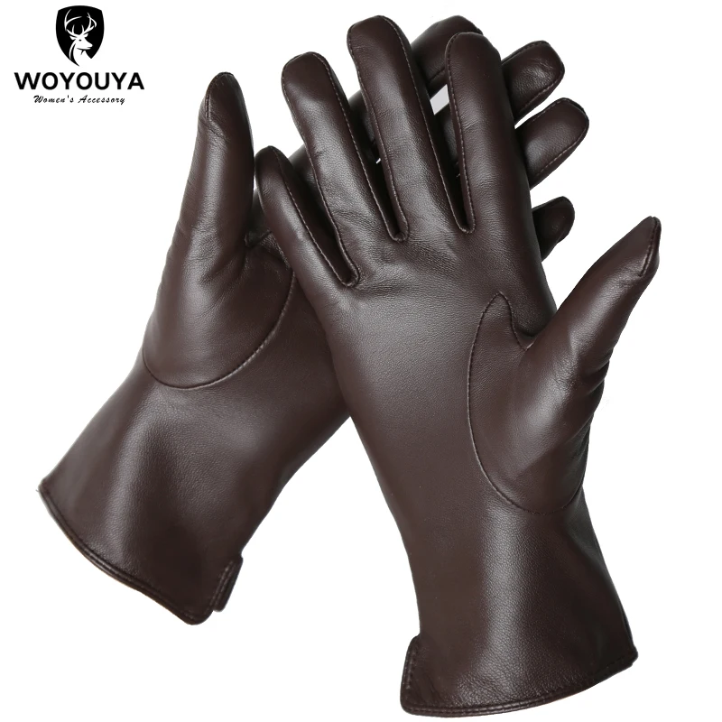 Touch Screen leather gloves,high-end leather gloves women,Genuine Leather winter gloves,Keep warm women\'s leather gloves-2226