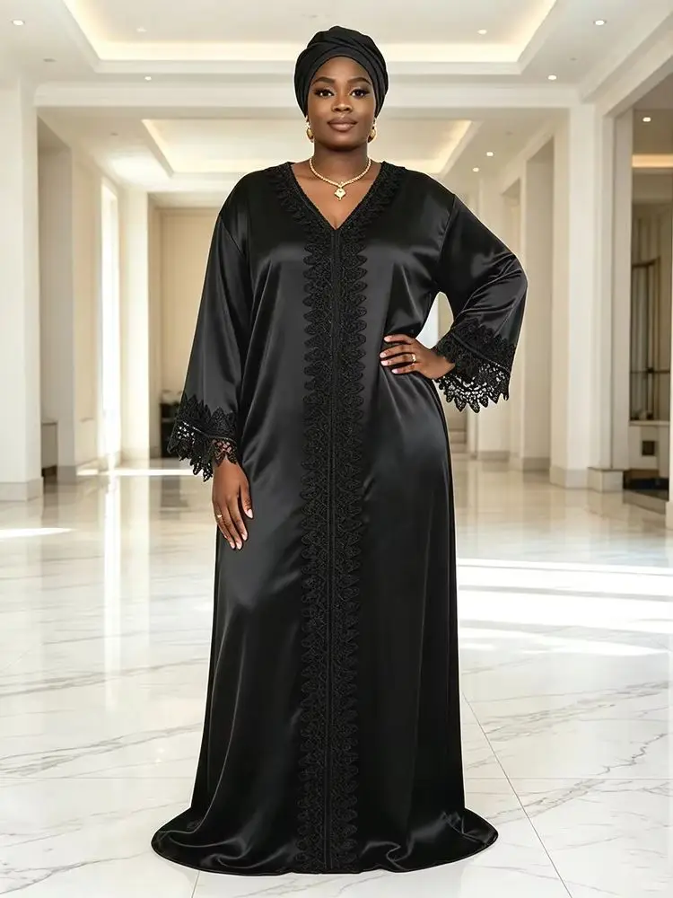 Abayas for Women Dubai African Muslim Fashion Dress Caftan Marocain Evening Party Dresses Satin Boubou Robe Djellaba Outfits