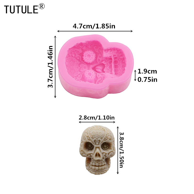 skull resin mold jewelry earrings Keychain Polymer Clay Silicone mould skull Fondant Chocolate Silicone molds