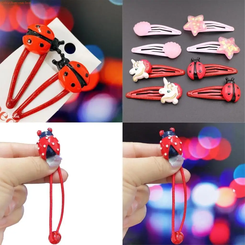 F92D Sweet Red Ladybird Hairpin/ Hair Clip Christmas Halloween Hair Rope