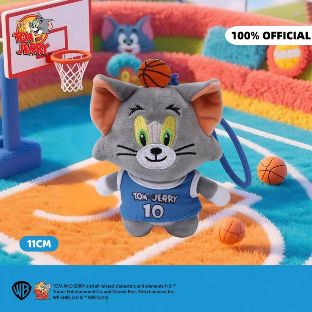 Echte Anime Tom en Jerry pluche pop cartoon sportserie poppen sleutelhanger Kawaii rugzak decoratieve knuffels cadeaus voor meisjes