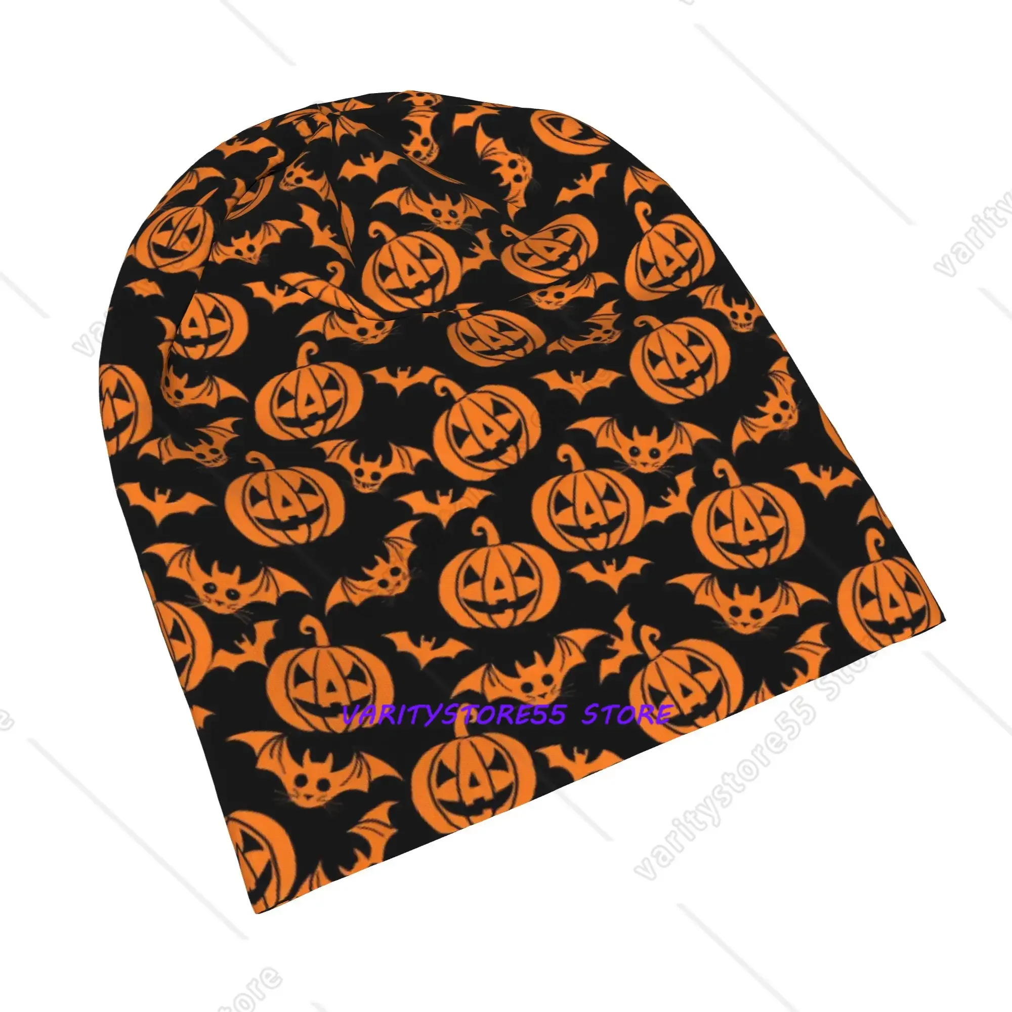 Halloween Ghost Pumpkin Spooky Trick Or Treat Witch Skull Cap Beanie Breathable  Gym Workout Hat for Men Women