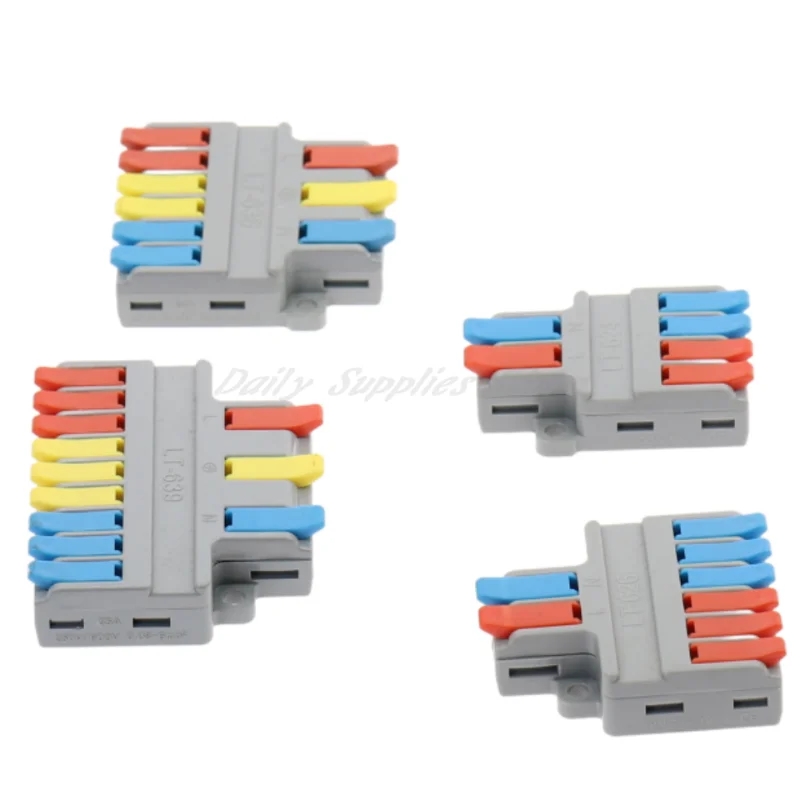 AWG 20-10 Quick Wire Splitter 2 3 In 4 6 /9 Out Push-in Connectors 0.5-6.0mm² SPL Universal Wiring Connector Terminal Block