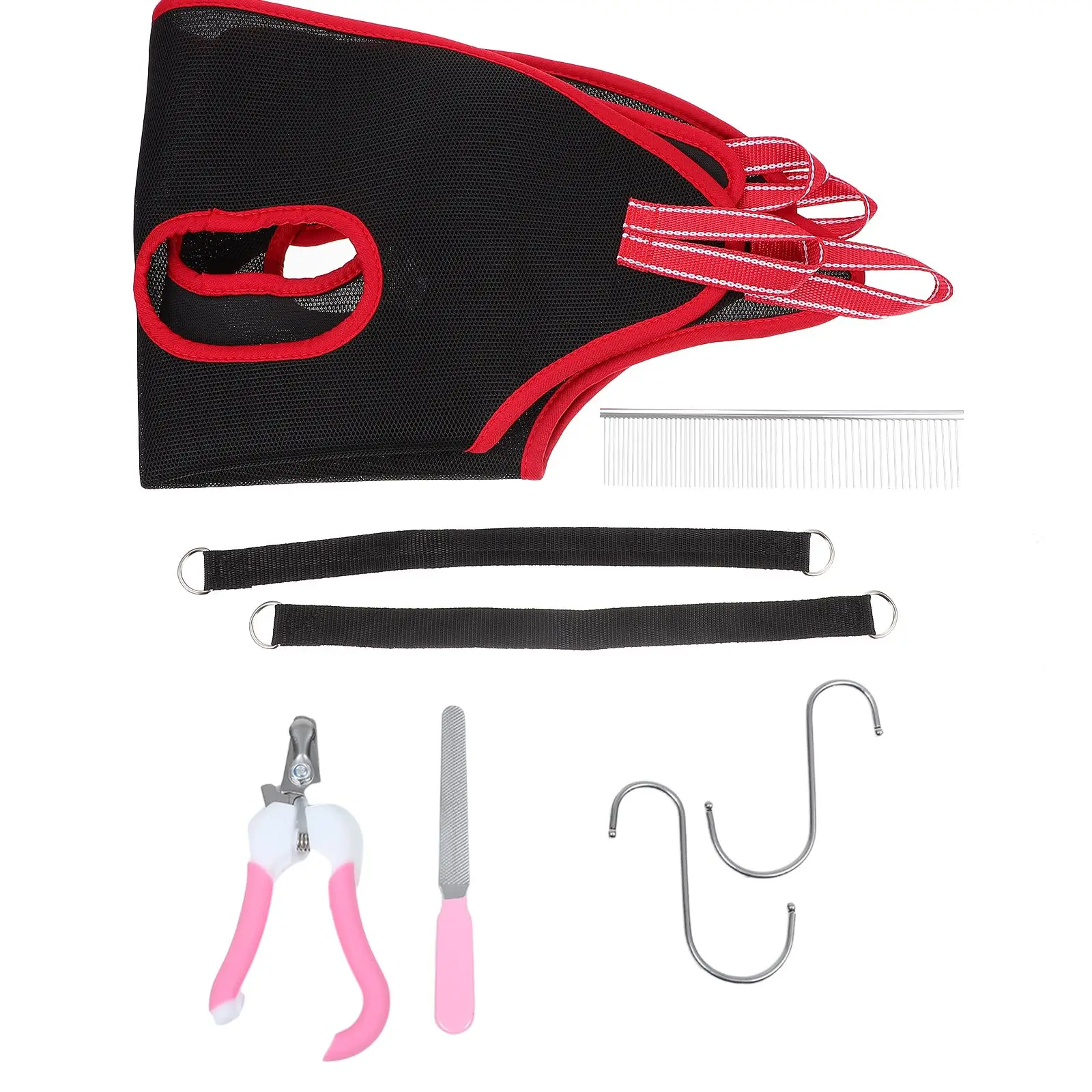 

Pet Grooming Nail Trimmer M Size Black Red Set Pet Grooming Sling Comb Clipper File Sling Durable Dog Accessories