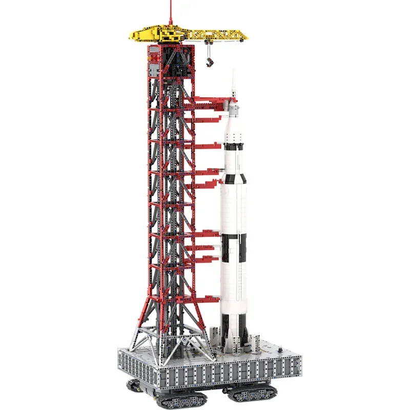 MOC Saturn-V Launch Tower Building Block Set Rocket Launch Platform Model for Saturn V with Base Bricks Collection Toy Boy Gift