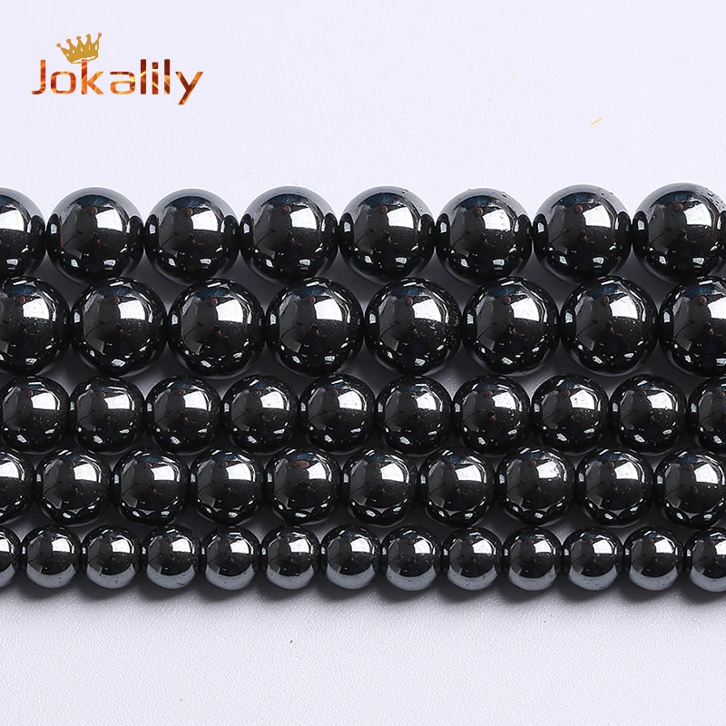 A+ Quality Black Hematite Beads Natural Stone Round Loose Beads For Jewelry Making Diy Bracelets Accessories 3 4 6 8 10 12mm 15