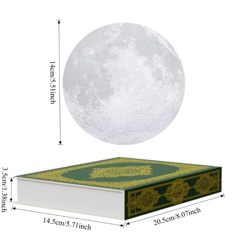 Levitating Quran Speaker Light 360° Rotating Islamic Home Office Perfect Ramadan Eid Al-Adha Gift For Muslim Family Friends Kids