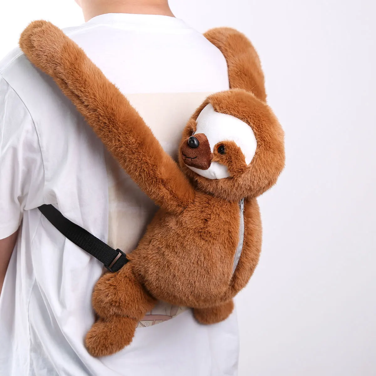 10cm Cute Sloth Plush Doll Shoulder Bag Simulation Sloth Plush Stuffed Backpack Creative Zoo Souvenir Children Birthday Gift