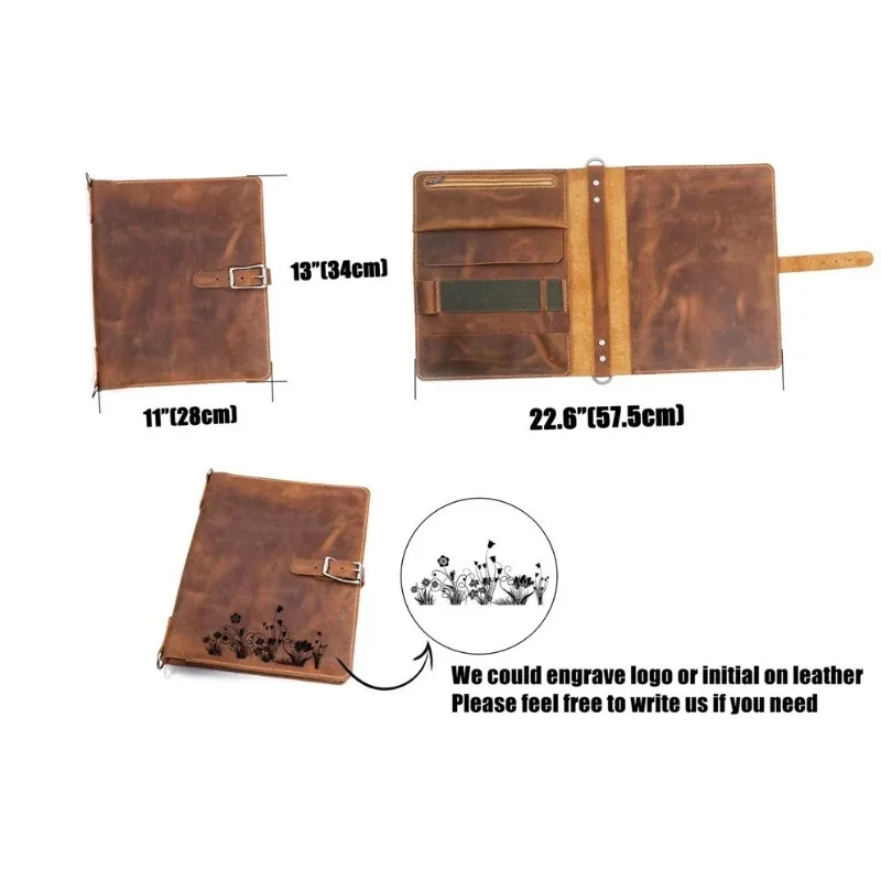 A+Personalisierte A4-Skizzenblock-Hülle, Skizzenbuchhülle aus Leder für Strathmore Skizzenbuch-Skizzenblock 9x12 W06-LSN912B