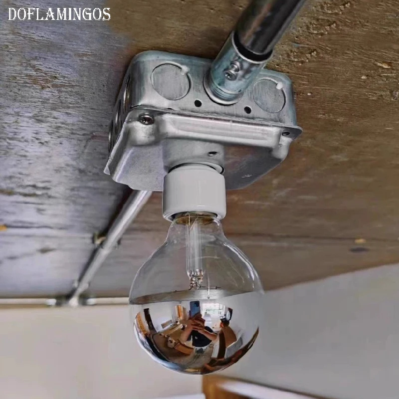 Industrial Style Surface-Mounted E27 Retro Galvanized Switch One-Click Single & Double Control Socket with Dimming Feature