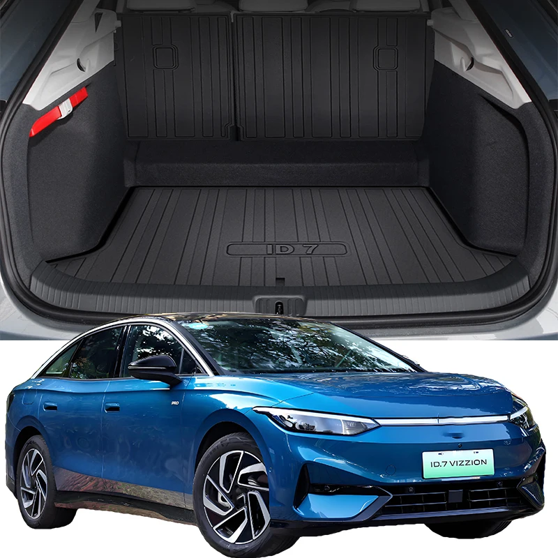 Upgrade TPE Car Rear Trunk Mats Storage Pads Cargo Tray Dustproof Waterproof Protecion Cushion For Volkswagen ID.7 VIZZION 2023-