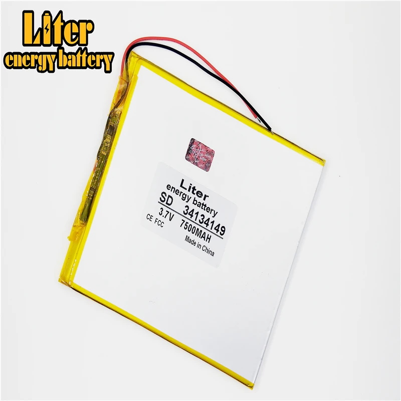 

3.7V,7500mAH,34134149 polymer lithium ion / Li-ion battery for 9inch 10.1inch Large general-purpose tablet computers.