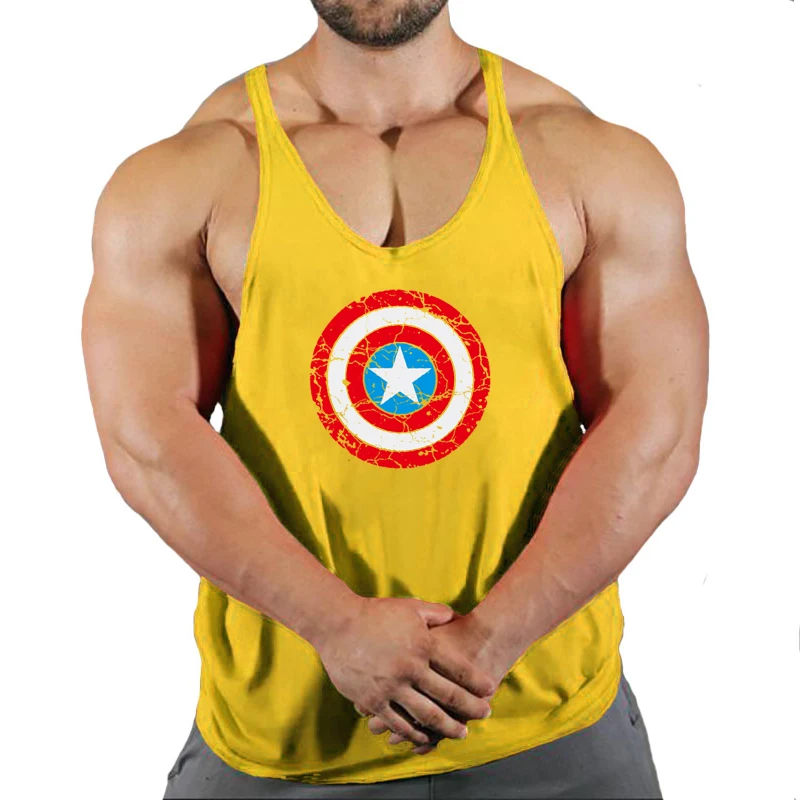 Summer fashion trend fitness vest men's fitness gym clothing fitness printing cool shirt running casual comfortable vest image 3