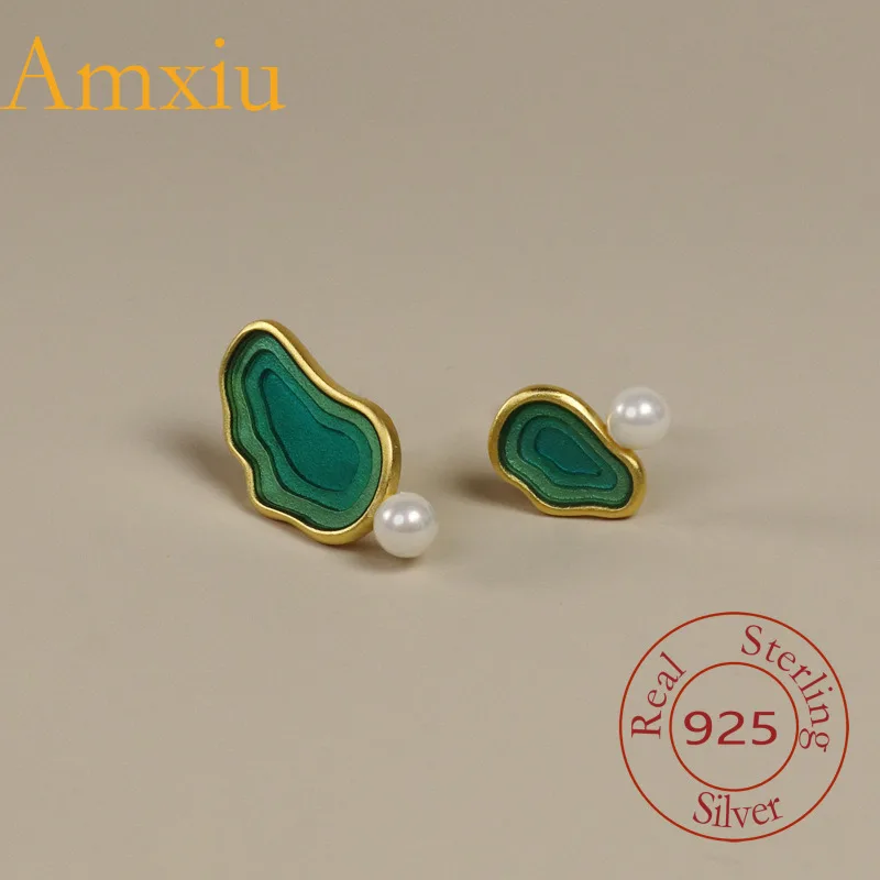 

Amxiu Sterling Silver 925 For A Lake Of Water Pure Silver Niche Design French High-End Pearl Earrings Studs