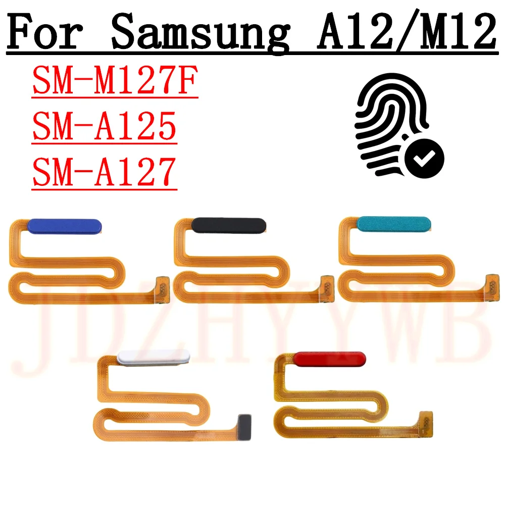 Home Button Menu Return Key Fingerprint Sensor Flex Cable With Power Button For Samsung Galaxy A12 A125 A127 M12 M127F