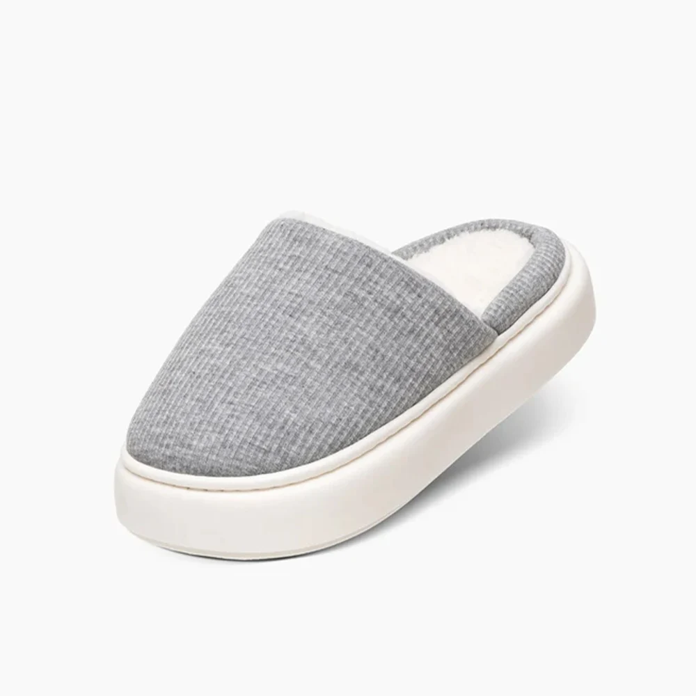 

Cozy Plush Fur-Lined Slippers Women Men Cloud Slippers Non-Slip Indoor House Shoes Warm Couple Winter Latex Cotton Slippers