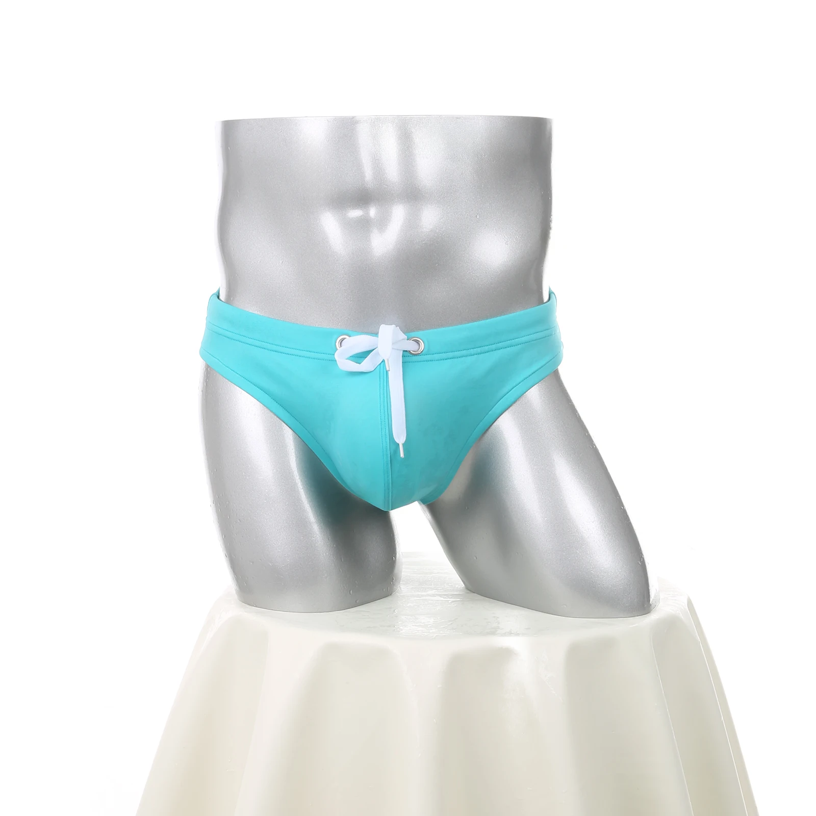 Bikini-Slip mit Kordelzug für Herren, niedrige Taille, sexy Unterwäsche, U-konvexe Unterhose, einfarbig – Detail 22