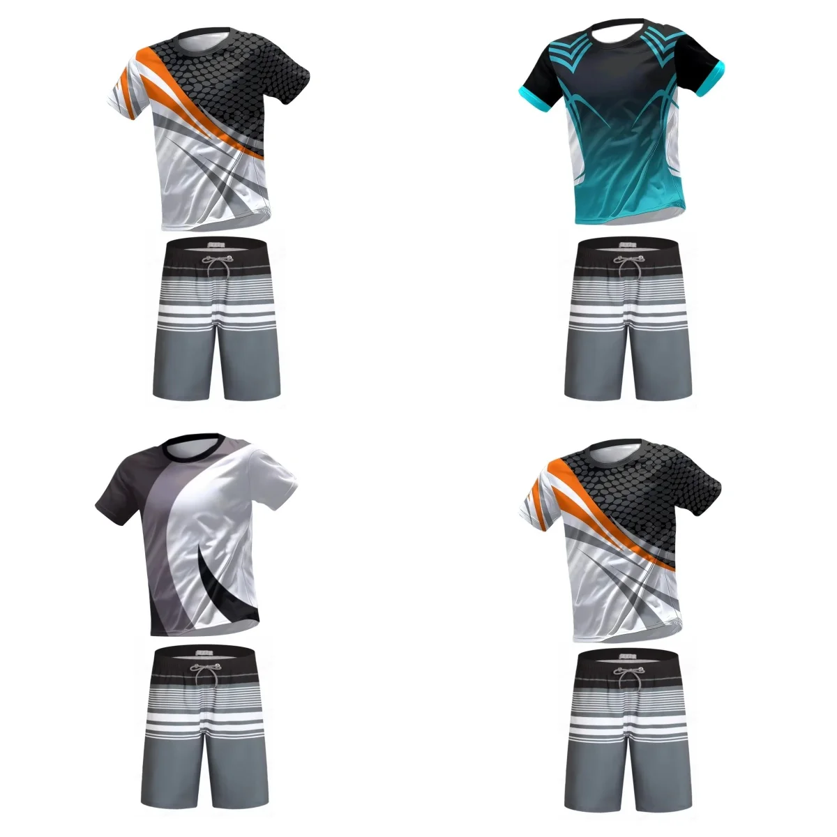 

Комплект из 2 предметов: мужской спортивный костюм из дышащей сетки, быстросохнущий, свободного кроя, больших размеров, для бега, фитнеса, альпинизма, повседневный, с шортами и футболкой с коротким рукавом