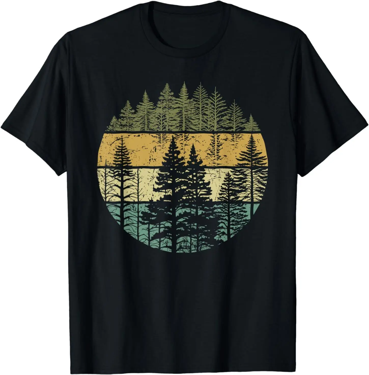 

Retro Forest Trees Outdoors Nature Women Men Vintage Graphic T-Shirt