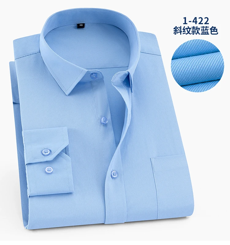 high quality winter autumn men plus size big dress shirt long sleeve 6XL 8XL 10XL 12XL formal office shirts Business blue