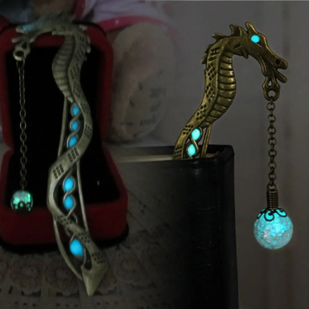 Perfect Gift Choice Bookmark Hairpin Dragon Shape Glowing Exquisite Workmanship