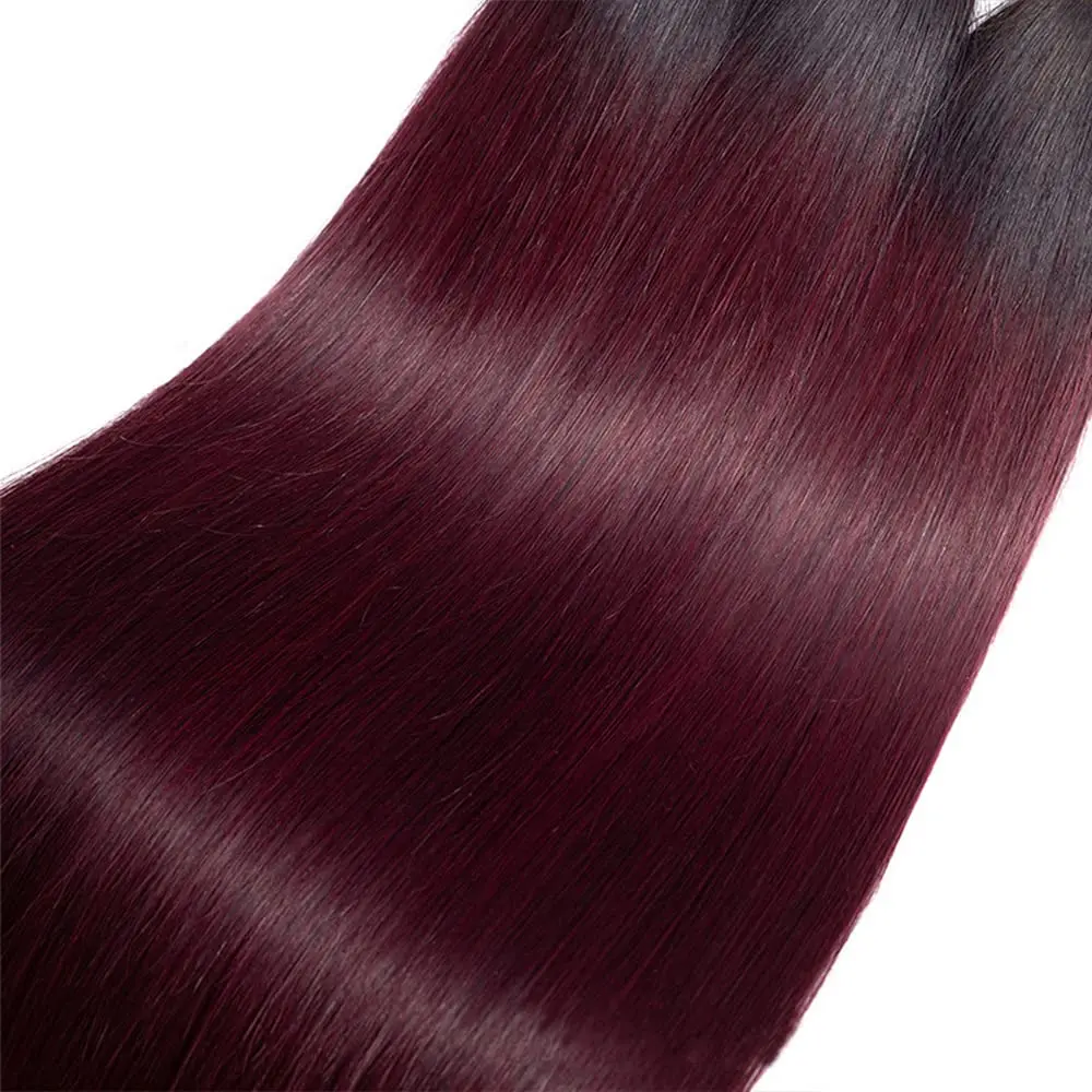 TB 99J Dark Burgundy Human Hair Bundles Straight Human Hair  Bundles Brazilian Wine Red Unprocessed Virgin Weave Hair Extensions