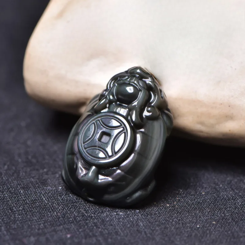 

Obsidian Dragon Turtle Pendant Fashion Jewelry Couple Necklace Pendant Fashion Sweater Chain